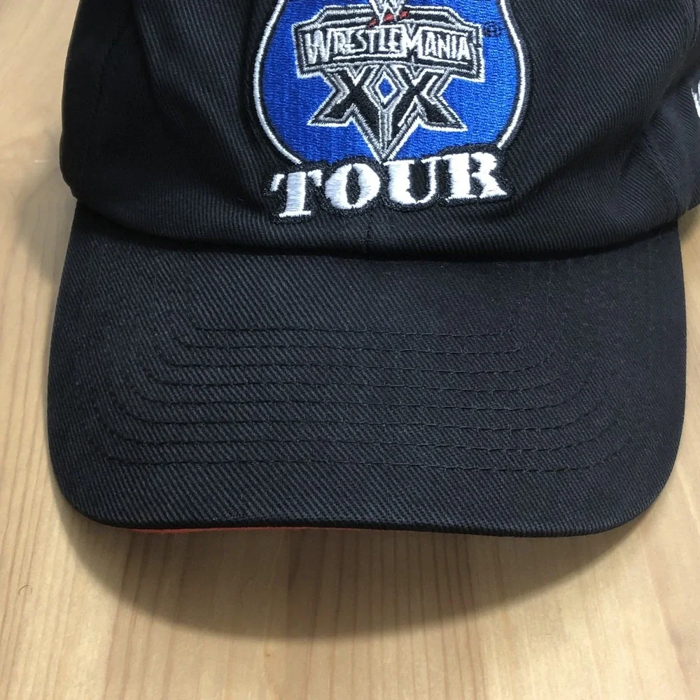 Vintage WWE Road To Wrestle Mania 20 XX Tour Hat 2004 Hat Black Rare Retro